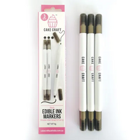Cake Craft Edible Markers Black Pack of 3