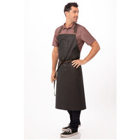 Chefworks Boulder Chef's Bib Apron Brown Black