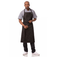 Chefworks Corvallis Chefs Bib Apron Black Burgundy