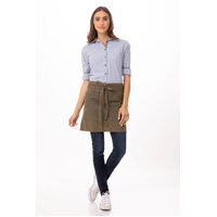 Chefworks Uptown Half Bistro Apron Blue Taupe