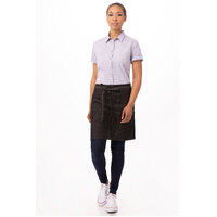 Chefworks Corvallis Half Bistro Apron Black Burgundy