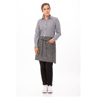 Chefworks Corvallis Half Bistro Apron Black Steel Grey