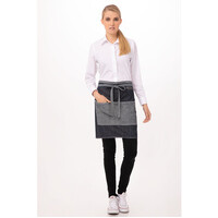 Chefworks Manhattan Half Bistro  Apron Indigo Blue