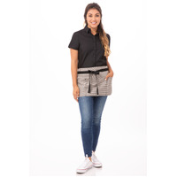 Chefworks Portland Waist Apron Black Stripes