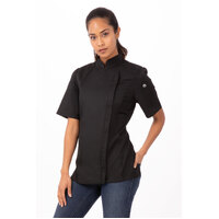 Chefworks Springfield Womens Short Sleeve Chef Jacket Black XS - 3XL