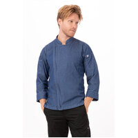 Chefworks Gramercy Denim Chef Jacket Indigo Blue XS-3XL