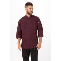 Chefworks Morocco Chef 3/4 Sleeve Jacket Merlot XS-3XL
