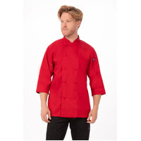 Chefworks Morocco Chef 3/4 Sleeve Jacket Red XS-3XL