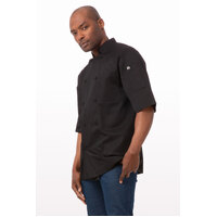 Chefworks Montreal Cool Vent Short Sleeve Chef Jacket Black XS-5XL