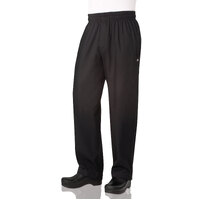 Chefworks Mens Essential Baggy Zip-Fly Chef Pants Black XS-6XL