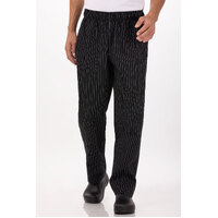 Designer Baggy Chef Pants Black Pin Stripe XS-3XL