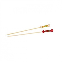 Disposable Bamboo Skewer Red & Yellow Ends Packet of 100 120mm