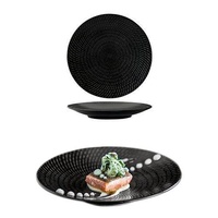 Luzerne Zen Black Swirl Plate 235mm Set of 4