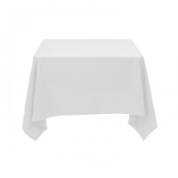 SALE White Square Table Cloth 137x137cm 100% Jet Spun Polyester Bundle of 7