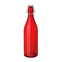 SALE Bormioli Rocco Oxford Red Glass Bottle 1L