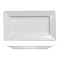 SALE Ryner Melamine Rectangular Wide Rim Platter White 560x322mm