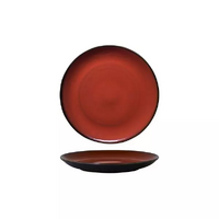 SALE Luzerne Rustic Crimson Coupe Plate 215mm Set of 6