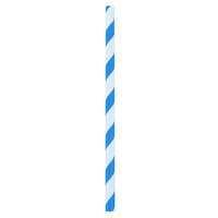 SALE.....Eco Paper Straw Cocktail Blue/White Stripe Pkt of 250