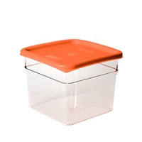Square Storage Container, 5.7L with Orange Lid