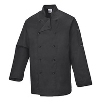 SALE Portwest Somerset Long Sleeve Black Chef's Jacket Size Large