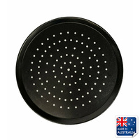 SALE...Pizza Tray / Plate Black Steel Perforated 10"