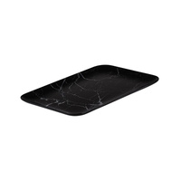 SALE Ryner Melamine Black Marble Rectangular Coupe Platter 330x230mm