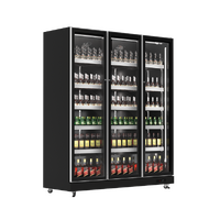 Three Glass Door Upright Display Refrigerators with Led Lights 3 Colours 1070L DC700