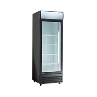 Single Glass Door Black Upright Fridge 400L, DC400PB