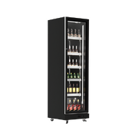 Single Glass Door Upright Display Refrigerators with 3 LED Colours 390L DC410