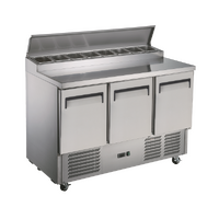 Saladette Food Preparation Refrigerator 3 Door – Static 392L STC380