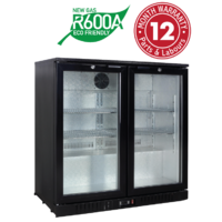 Exquisite Two Sliding Door Bar Fridge Low Height 199L, UBC210SL