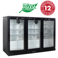 Exquisite Three Hinged Doors Bar Fridge Low Height 308L, UBC330L