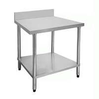 Prep Bench 600x600mm Undershelf & Splashback Stainless Top