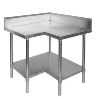 Corner Bench 700mm Undershelf & Splashback Stainless Top