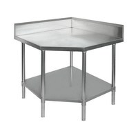 Corner Bench 700x900mm Undershelf & Splashback Stainless Top