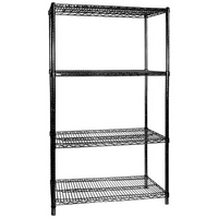 Black 4 Tier Shelving Kit  915x457x1880mm