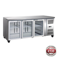 Bench Fridge 3 Door Glass Front Tropicalised 464L