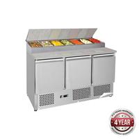 Three Door Refrigerated Compact Salad Prep Top 1368x700x1195mm