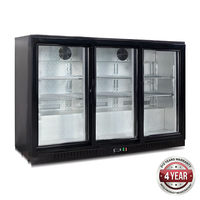 Under Bench Bar Fridge 3 Glass Sliding Doors 1350x530x835mm