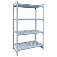 4 Tier Shelving Kit 910x455x1800mm Vented Shelves & Poly Coated Steel