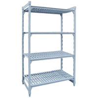 4 Tier Shelving Kit 1525x455x1800mm Vented Shelves & Poly Coated Steel