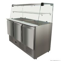 S/S Three Door Salad Bench Fridge 444L 1365x700x1310mm