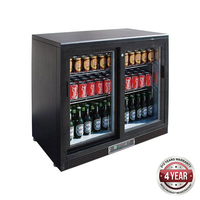 Black Magic 2 Sliding Door Bar Fridge 900x535x900mm