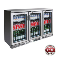 Bar Fridge 3 Door Stainless Steel 1350x535x900mm