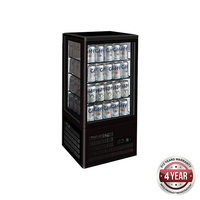 Four-Sided Countertop Display Fridge 78L Black