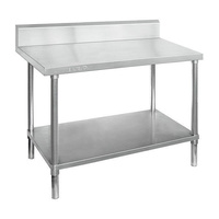 Prep Bench 600x600x900mm Undershelf & Splashback Full Stainless