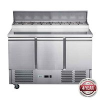 Three Door Salad Preparation Top Fridge 392L take 8 x 1/6 pans 1365x700x1020