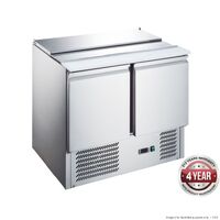 Two Door Salad Preparation Top Fridge takes 2x1/1+3x1/6 pans 903x700x877