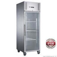 Full Glass Door Upright Fridge 600L S/S 680x810x2000