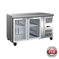 Bench Fridge 2 Door Glass Front Tropicalised 313L